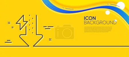Illustration for Energy line icon. Abstract yellow background. Thunderbolt sign. Power consumption symbol. Minimal energy drops line icon. Wave banner concept. Vector - Royalty Free Image