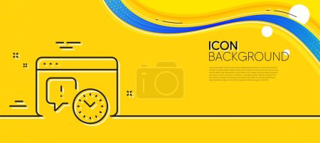 Illustration for Project deadline line icon. Abstract yellow background. Time management sign. Internet symbol. Minimal project deadline line icon. Wave banner concept. Vector - Royalty Free Image