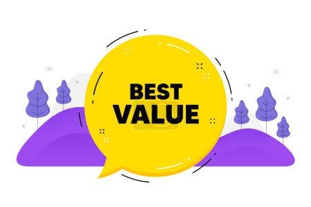 Illustration for Best value text. Speech bubble chat balloon. Special offer Sale sign. Advertising Discounts symbol. Talk best value message. Voice dialogue cloud. Vector - Royalty Free Image