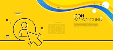 Illustration for Select user line icon. Abstract yellow background. Business management sign. Click symbol. Minimal user line icon. Wave banner concept. Vector - Royalty Free Image