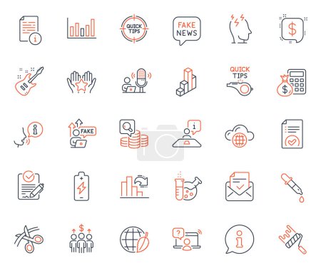 Illustration for Education icons set. Included icon as Approved mail, Stress and Online question web elements. Column chart, Interview, Cloud computing icons. Info, Payment message, Chemistry lab web signs. Vector - Royalty Free Image