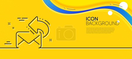 Illustration for Share mail line icon. Abstract yellow background. New newsletter sign. Phone E-mail symbol. Minimal share mail line icon. Wave banner concept. Vector - Royalty Free Image