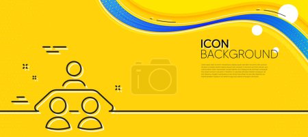 Illustration for Interview job line icon. Abstract yellow background. Business management sign. Human resources symbol. Minimal interview job line icon. Wave banner concept. Vector - Royalty Free Image