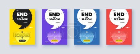 Illustration for Poster frame with quote, comma. End of Season Sale. Special offer price sign. Advertising Discounts symbol. Quotation offer bubble. End season message. Vector - Royalty Free Image