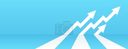 Illustration for Business arrow target direction. High inflation up arrow. Finance growth, rise profit and increase investment. Business inflation chart. Financial stock growth graph. Vector - Royalty Free Image