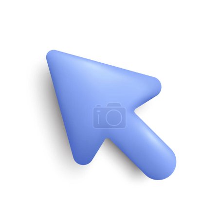 Illustration for 3d arrow pointer, mouse cursor icon. Computer interface render. Click here arrow. Computer mouse cursor. Web interface 3d click pointer. Ui selection tool. Vector - Royalty Free Image