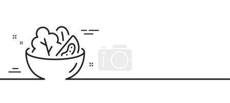 Illustration for Salad line icon. Vegetable food sign. Healthy meal symbol. Minimal line illustration background. Salad line icon pattern banner. White web template concept. Vector - Royalty Free Image