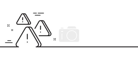Illustration for Attention line icon. Important warnings sign. Danger warn symbol. Minimal line illustration background. Attention line icon pattern banner. White web template concept. Vector - Royalty Free Image