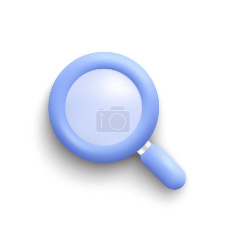 Téléchargez les illustrations : Loupe 3d icône en verre de recherche. Recherche, loupe et signe d'analyse. Outil de recherche 3D. Trouver la bannière de modèle d'information. Rechercher l'icône d'information FAQ. Vecteur - en licence libre de droit