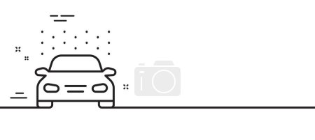 Illustration for Car wash line icon. Automatic cleaning sign. Clean vehicle symbol. Minimal line illustration background. Car wash line icon pattern banner. White web template concept. Vector - Royalty Free Image