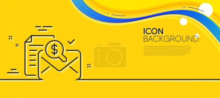 Illustration for Accounting report line icon. Abstract yellow background. Audit sign. Check finance symbol. Minimal accounting report line icon. Wave banner concept. Vector - Royalty Free Image
