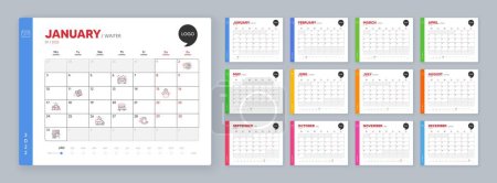 Illustration for Calendar 2022 month schedule. Boxes pallet, Flights application and Package location minimal line icons. Fake news, Present delivery, Car wash icons. Vector - Royalty Free Image