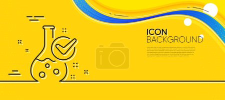 Illustration for Chemistry lab line icon. Abstract yellow background. Laboratory flask sign. Analysis symbol. Minimal chemistry lab line icon. Wave banner concept. Vector - Royalty Free Image