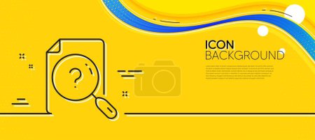 Illustration for Search document line icon. Abstract yellow background. Help book sign. Instruction manual symbol. Minimal search document line icon. Wave banner concept. Vector - Royalty Free Image