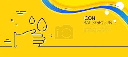Ilustración de Cleaning rubber gloves line icon. Abstract yellow background. Hygiene sign. Washing Housekeeping equipment sign. Minimal rubber gloves line icon. Wave banner concept. Vector - Imagen libre de derechos