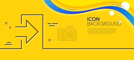 Illustration for Login arrow line icon. Abstract yellow background. Sign in symbol. Navigation pointer. Minimal login line icon. Wave banner concept. Vector - Royalty Free Image