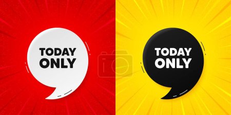 Ilustración de Today only sale tag. Flash offer banner with quote. Special offer sign. Best price promotion. Starburst beam banner. Today only speech bubble. Vector - Imagen libre de derechos