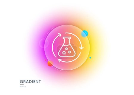 Illustration for Chemistry experiment line icon. Gradient blur button with glassmorphism. Laboratory flask sign. Analysis symbol. Transparent glass design. Chemistry experiment line icon. Vector - Royalty Free Image