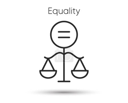 Illustration for Ethics line icon. Equal balance scale sign. Gender equality symbol. Illustration for web and mobile app. Line style ethic icon. Editable stroke gender equal balance. Vector - Royalty Free Image