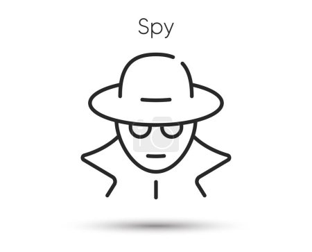 Illustration for Secret spy agent icon. Financial fraud sign. Incognito, private or anonymous thief. Illustration for web. Line style spy or gangster icon. Editable stroke mystery fraud. Detective person. Vector - Royalty Free Image