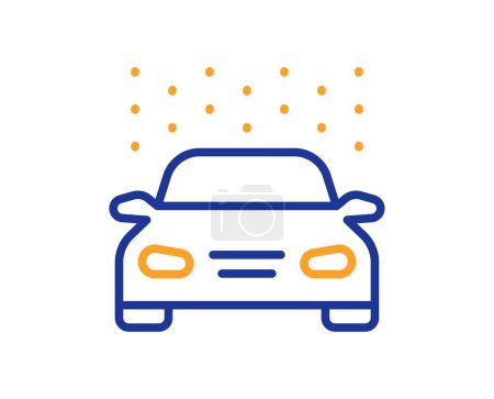 Illustration for Car wash line icon. Automatic cleaning sign. Clean vehicle symbol. Colorful thin line outline concept. Linear style car wash icon. Editable stroke. Vector - Royalty Free Image