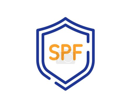 Illustration for Spf protection line icon. Sun protect sign. Sunscreen effect symbol. Colorful thin line outline concept. Linear style spf protection icon. Editable stroke. Vector - Royalty Free Image