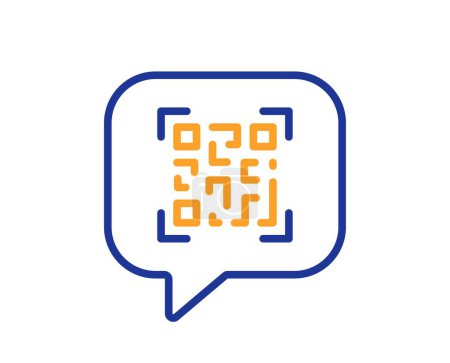Illustration for Qr code line icon. Scan barcode sign. Chat speech bubble symbol. Colorful thin line outline concept. Linear style qr code icon. Editable stroke. Vector - Royalty Free Image
