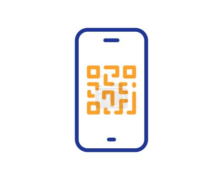 Illustration for Qr code line icon. Scan barcode sign. Phone code scanner symbol. Colorful thin line outline concept. Linear style qr code icon. Editable stroke. Vector - Royalty Free Image