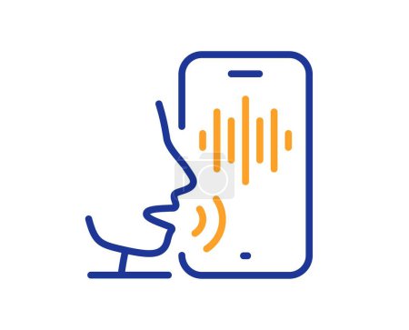 Illustration for Voicemail line icon. Record phone voice sign. Cellphone mic symbol. Colorful thin line outline concept. Linear style voicemail icon. Editable stroke. Vector - Royalty Free Image