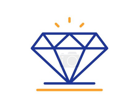 Illustration for Diamond line icon. Jewelry crystal or brilliant sign. Jewel treasure symbol. Colorful thin line outline concept. Linear style diamond icon. Editable stroke. Vector - Royalty Free Image