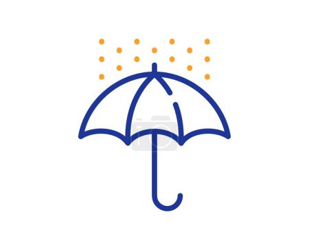 Illustration for Waterproof umbrella line icon. Water resistant sign. Rain protection symbol. Colorful thin line outline concept. Linear style waterproof umbrella icon. Editable stroke. Vector - Royalty Free Image
