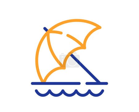 Illustration for Beach umbrella line icon. Sun parasol sign. Summer vacation symbol. Colorful thin line outline concept. Linear style beach umbrella icon. Editable stroke. Vector - Royalty Free Image