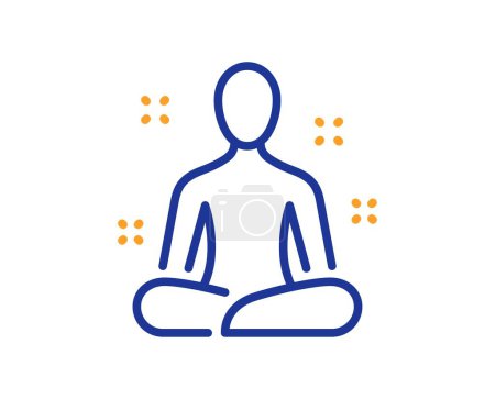 Illustration for Yoga line icon. Meditation pose sign. Relax body and mind symbol. Colorful thin line outline concept. Linear style yoga icon. Editable stroke. Vector - Royalty Free Image