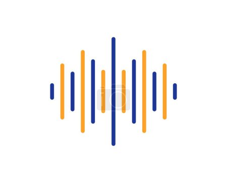 Illustration for Sound wave line icon. Audio track sign. Radio music symbol. Colorful thin line outline concept. Linear style sound wave icon. Editable stroke. Vector - Royalty Free Image