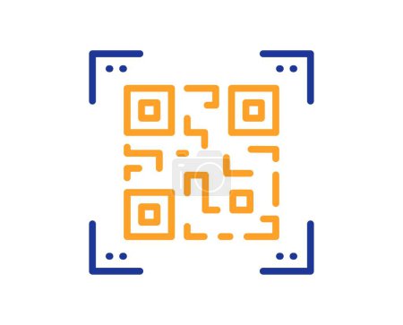 Illustration for Qr code line icon. Scan barcode sign. Check certificate symbol. Colorful thin line outline concept. Linear style qr code icon. Editable stroke. Vector - Royalty Free Image
