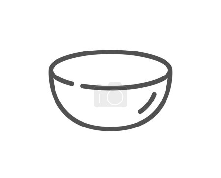 Illustration for Bowl dish line icon. Tableware plate sign. Food kitchenware symbol. Quality design element. Linear style bowl dish icon. Editable stroke. Vector - Royalty Free Image
