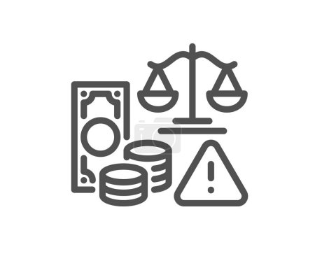 Illustration for Fraud line icon. Money or financial crime sign. Tax offense symbol. Quality design element. Linear style fraud icon. Editable stroke. Vector - Royalty Free Image