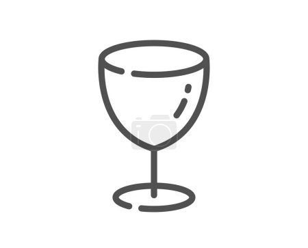 Téléchargez les illustrations : Icône en verre. Vaisselle enseigne en verre à vin. Boire vaisselle symbole ustensiles de cuisine. Élément de conception de qualité. Icône en verre de style linéaire. Course modifiable. Vecteur - en licence libre de droit