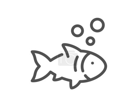 Illustration for Fish line icon. Fishing catch sign. Fresh seafood symbol. Quality design element. Linear style fish icon. Editable stroke. Vector - Royalty Free Image
