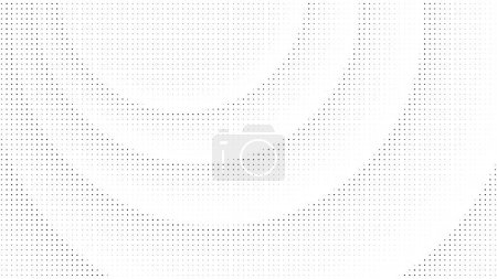 Illustration for Circular halftone background with round wave elements. Minimal abstract clean design template. Concentric circular frame banner. Wave background with halftone dots. Vector - Royalty Free Image