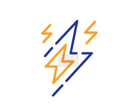 Illustration for Lightning bolt line icon. Flash electric energy sign. Power symbol. Colorful thin line outline concept. Linear style lightning bolt icon. Editable stroke. Vector - Royalty Free Image