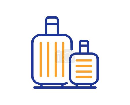 Illustration for Baggage line icon. Travel luggage sign. Journey bag claim symbol. Colorful thin line outline concept. Linear style baggage icon. Editable stroke. Vector - Royalty Free Image