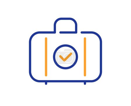 Illustration for Carry-on baggage line icon. Travel handbag sign. Allowed luggage bag symbol. Colorful thin line outline concept. Linear style carry-on baggage icon. Editable stroke. Vector - Royalty Free Image