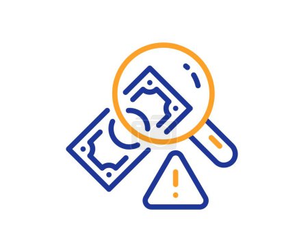Illustration for Fraud line icon. Money crime sign. Accounting offense symbol. Colorful thin line outline concept. Linear style fraud icon. Editable stroke. Vector - Royalty Free Image