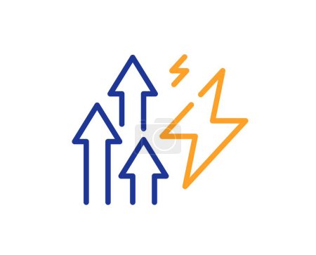Illustration for Energy inflation line icon. Electric power up trend sign. Consumption growth symbol. Colorful thin line outline concept. Linear style energy inflation icon. Editable stroke. Vector - Royalty Free Image