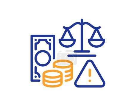 Illustration for Fraud line icon. Money or financial crime sign. Tax offense symbol. Colorful thin line outline concept. Linear style fraud icon. Editable stroke. Vector - Royalty Free Image