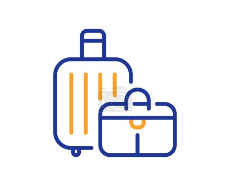 Illustration for Baggage line icon. Travel luggage sign. Journey bag claim symbol. Colorful thin line outline concept. Linear style baggage icon. Editable stroke. Vector - Royalty Free Image