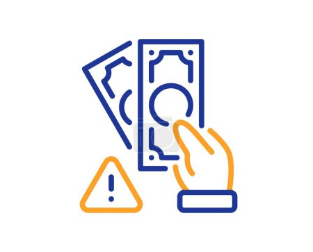 Illustration for Bribe line icon. Money fraud crime sign. Cash scam symbol. Colorful thin line outline concept. Linear style bribe icon. Editable stroke. Vector - Royalty Free Image