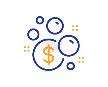 Illustration for Launder money line icon. Cash corruption sign. Tax avoidance symbol. Colorful thin line outline concept. Linear style launder money icon. Editable stroke. Vector - Royalty Free Image