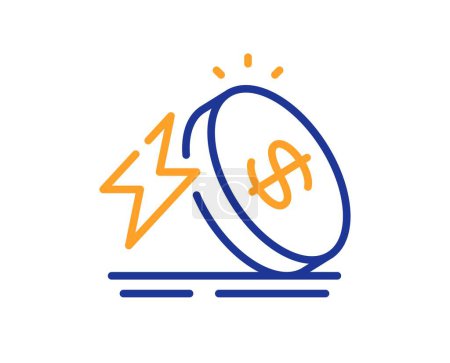 Illustration for Energy price line icon. Electric power sign. Rising cost symbol. Colorful thin line outline concept. Linear style energy price icon. Editable stroke. Vector - Royalty Free Image